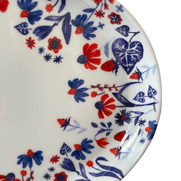 RACHEL ROY Patriotic Floral Melamine Serving Platter 19" Red|White|Blue NEW - Picture 6 of 8